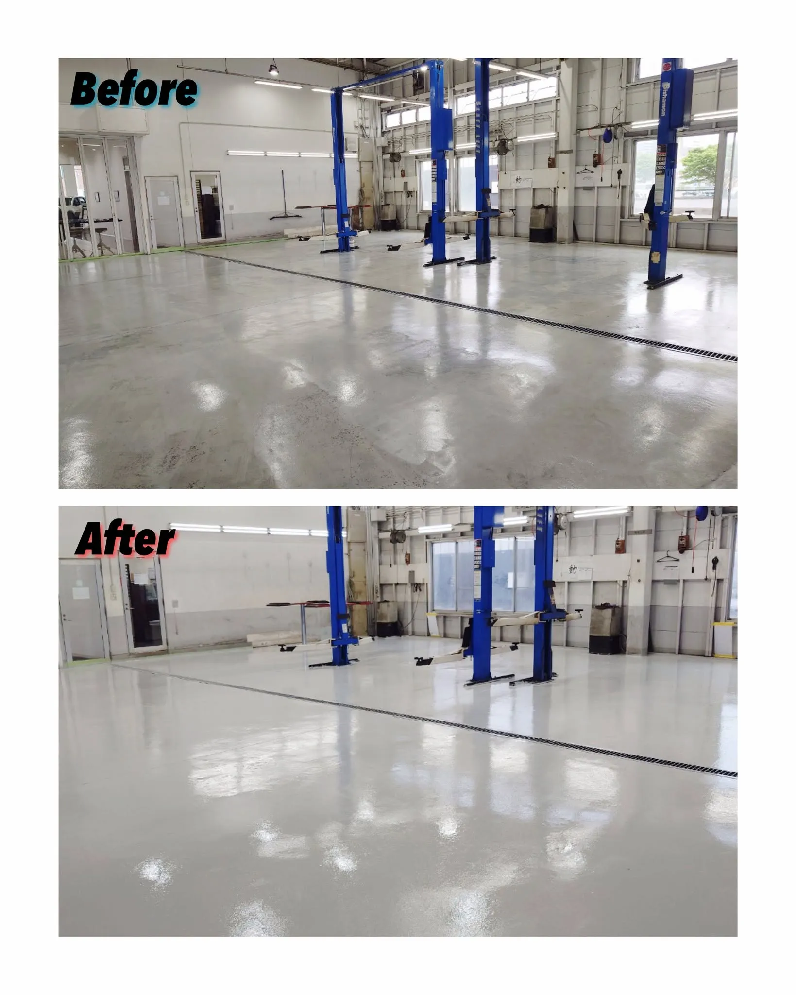 【整備工場の床を塗り直しました✨】