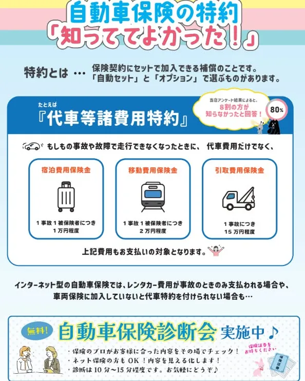 🚗💡【自動車保険の特約】